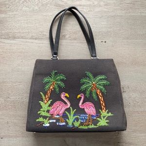 Vintage Beaded Flamingo Purse